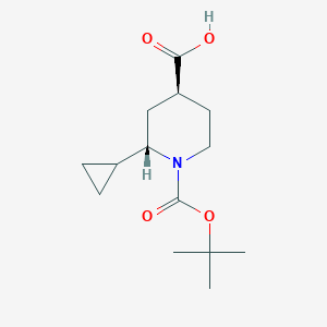 (2S,4S)-2-Cyclopropyl-1-[(2-methylpropan-2-yl)oxycarbonyl]piperidine-4-carboxylic acid