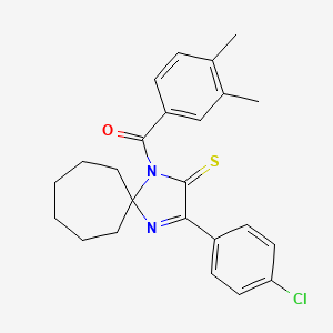 molecular formula C24H25ClN2OS B2803880 3-(4-Chlorophenyl)-1-(3,4-dimethylbenzoyl)-1,4-diazaspiro[4.6]undec-3-ene-2-thione CAS No. 1223965-67-0
