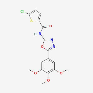 molecular formula C16H14ClN3O5S B2803881 5-chloro-N-(5-(3,4,5-trimethoxyphenyl)-1,3,4-oxadiazol-2-yl)thiophene-2-carboxamide CAS No. 891118-44-8