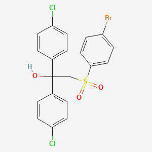 molecular formula C20H15BrCl2O3S B2803884 2-(4-Bromophenyl)sulfonyl-1,1-bis(4-chlorophenyl)ethanol CAS No. 303152-14-9