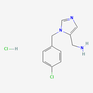 molecular formula C11H13Cl2N3 B2803887 [1-(4-Chlorobenzyl)-1H-imidazol-5-yl]methanamine hydrochloride CAS No. 1779124-59-2
