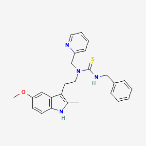 3-benzyl-1-[2-(5-methoxy-2-methyl-1H-indol-3-yl)ethyl]-1-(pyridin-2-ylmethyl)thiourea