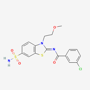 (Z)-3-chloro-N-(3-(2-methoxyethyl)-6-sulfamoylbenzo[d]thiazol-2(3H)-ylidene)benzamide
