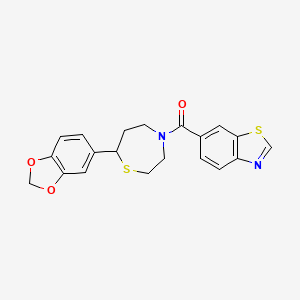 (7-(Benzo[d][1,3]dioxol-5-yl)-1,4-thiazepan-4-yl)(benzo[d]thiazol-6-yl)methanone