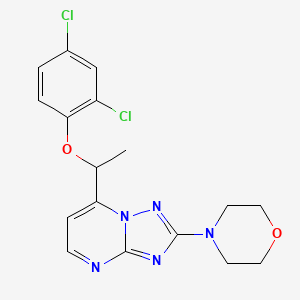 molecular formula C17H17Cl2N5O2 B2803906 7-[1-(2,4-Dichlorophenoxy)ethyl]-2-morpholino[1,2,4]triazolo[1,5-a]pyrimidine CAS No. 338403-68-2