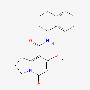 molecular formula C20H22N2O3 B2803907 7-methoxy-5-oxo-N-(1,2,3,4-tetrahydronaphthalen-1-yl)-1,2,3,5-tetrahydroindolizine-8-carboxamide CAS No. 2034420-71-6