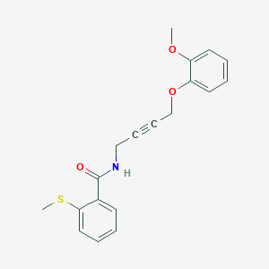 molecular formula C19H19NO3S B2803912 N-(4-(2-methoxyphenoxy)but-2-yn-1-yl)-2-(methylthio)benzamide CAS No. 1421496-70-9