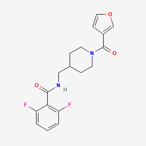 molecular formula C18H18F2N2O3 B2803913 2,6-difluoro-N-((1-(furan-3-carbonyl)piperidin-4-yl)methyl)benzamide CAS No. 1396766-73-6