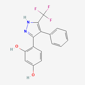 4-(4-Phenyl-5-(trifluoromethyl)-1H-pyrazol-3-YL)-1,3-benzenediol
