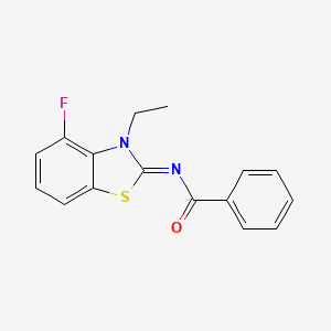 molecular formula C16H13FN2OS B2803926 N-(3-乙基-4-氟-1,3-苯并噻唑-2-基亚甲基)苯甲酰胺 CAS No. 868370-96-1