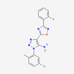 molecular formula C17H12ClFN6O B2803927 1-(5-chloro-2-methylphenyl)-4-[3-(2-fluorophenyl)-1,2,4-oxadiazol-5-yl]-1H-1,2,3-triazol-5-amine CAS No. 892770-58-0