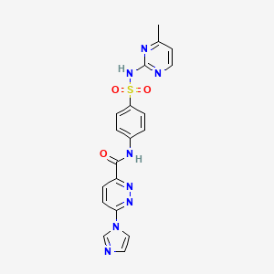 molecular formula C19H16N8O3S B2803928 6-(1H-imidazol-1-yl)-N-(4-(N-(4-methylpyrimidin-2-yl)sulfamoyl)phenyl)pyridazine-3-carboxamide CAS No. 1396628-50-4