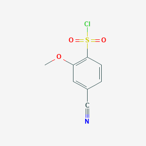 molecular formula C8H6ClNO3S B2803937 4-Cyano-2-methoxybenzene-1-sulfonyl chloride CAS No. 1261791-90-5