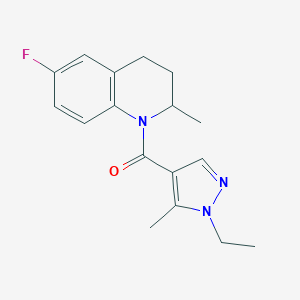 molecular formula C17H20FN3O B280394 (1-ethyl-5-methyl-1H-pyrazol-4-yl)(6-fluoro-2-methyl-3,4-dihydroquinolin-1(2H)-yl)methanone 