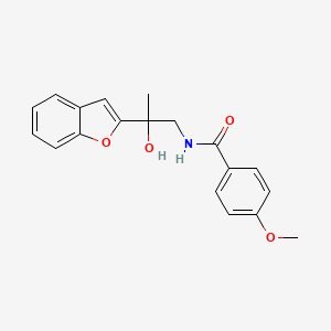 molecular formula C19H19NO4 B2803948 N-(2-(苯并呋喃-2-基)-2-羟基丙基)-4-甲氧基苯甲酰胺 CAS No. 2034545-33-8