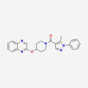 (5-methyl-1-phenyl-1H-pyrazol-4-yl)(4-(quinoxalin-2-yloxy)piperidin-1-yl)methanone