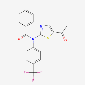 molecular formula C19H13F3N2O2S B2803952 N-(5-乙酰-1,3-噻唑-2-基)-N-(4-(三氟甲基)苯基)苯甲酰胺 CAS No. 2459725-84-7