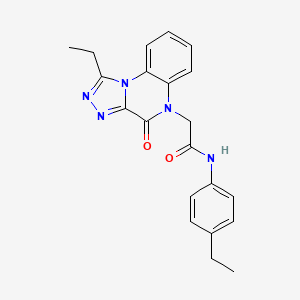 molecular formula C21H21N5O2 B2803956 2-(1-ethyl-4-oxo[1,2,4]triazolo[4,3-a]quinoxalin-5(4H)-yl)-N-(4-ethylphenyl)acetamide CAS No. 1358987-31-1