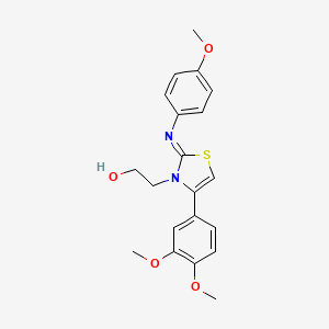 molecular formula C20H22N2O4S B2803969 (Z)-2-(4-(3,4-二甲氧基苯基)-2-((4-甲氧基苯基)亚胺)噻唑-3(2H)-基)乙醇 CAS No. 928199-18-2
