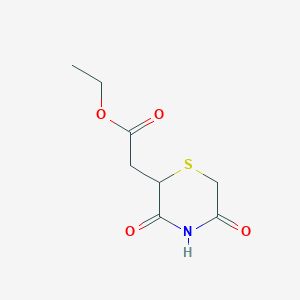 molecular formula C8H11NO4S B2803978 Ethyl 2-(3,5-dioxothiomorpholin-2-yl)acetate CAS No. 2445791-39-7