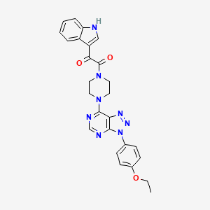 molecular formula C26H24N8O3 B2803980 1-(4-(3-(4-乙氧基苯基)-3H-[1,2,3]三唑并[4,5-d]嘧啶-7-基)哌嗪-1-基)-2-(1H-吲哚-3-基)乙烷-1,2-二酮 CAS No. 920207-11-0