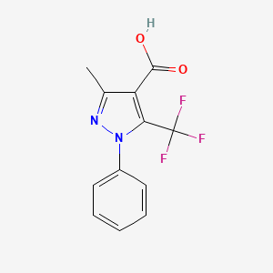 molecular formula C12H9F3N2O2 B2803982 3-Methyl-1-phenyl-5-trifluoromethyl-1H-pyrazole-4-carboxylic acid CAS No. 497833-15-5