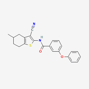 molecular formula C23H20N2O2S B2803989 N-(3-cyano-5-methyl-4,5,6,7-tetrahydro-1-benzothiophen-2-yl)-3-phenoxybenzamide CAS No. 391221-73-1