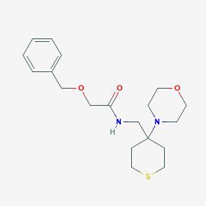 molecular formula C19H28N2O3S B2803990 N-[(4-Morpholin-4-ylthian-4-yl)methyl]-2-phenylmethoxyacetamide CAS No. 2380169-98-0
