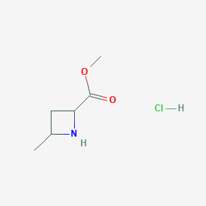 molecular formula C6H12ClNO2 B2803994 甲基4-甲基氮杂环丁烷-2-羧酸酯;盐酸盐 CAS No. 2260933-28-4