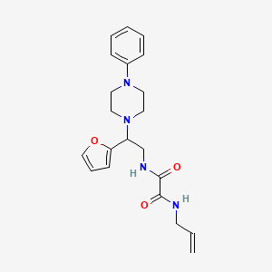 molecular formula C21H26N4O3 B2803997 N1-allyl-N2-(2-(furan-2-yl)-2-(4-phenylpiperazin-1-yl)ethyl)oxalamide CAS No. 877631-34-0