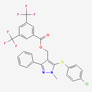 [5-(4-Chlorophenyl)sulfanyl-1-methyl-3-phenylpyrazol-4-yl]methyl 3,5-bis(trifluoromethyl)benzoate