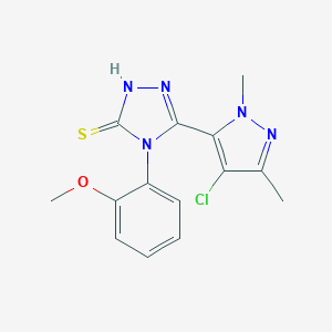 5-(4-chloro-1,3-dimethyl-1H-pyrazol-5-yl)-4-(2-methoxyphenyl)-4H-1,2,4-triazole-3-thiol