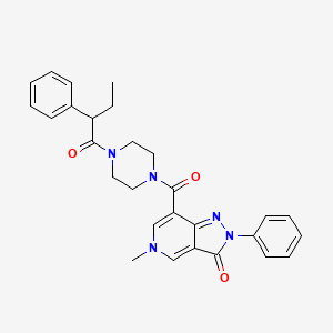 5-methyl-2-phenyl-7-(4-(2-phenylbutanoyl)piperazine-1-carbonyl)-2H-pyrazolo[4,3-c]pyridin-3(5H)-one