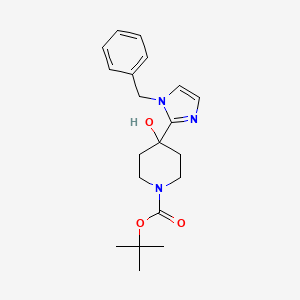 molecular formula C20H27N3O3 B2804004 tert-Butyl 4-(1-benzyl-1H-imidazol-2-yl)-4-hydroxypiperidine-1-carboxylate CAS No. 1823794-46-2