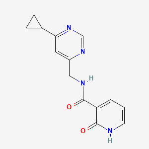 molecular formula C14H14N4O2 B2804008 N-[(6-cyclopropylpyrimidin-4-yl)methyl]-2-hydroxypyridine-3-carboxamide CAS No. 2176201-28-6