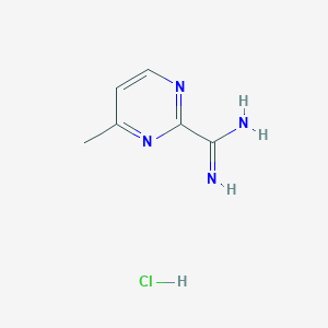 molecular formula C6H9ClN4 B2804009 4-Methylpyrimidine-2-carboxamidine hydrochloride CAS No. 1330750-75-8; 1400764-31-9