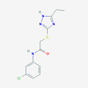 molecular formula C12H13ClN4OS B280401 N-(3-chlorophenyl)-2-[(5-ethyl-4H-1,2,4-triazol-3-yl)sulfanyl]acetamide 