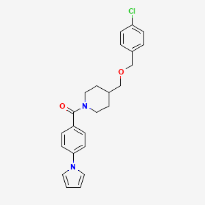 (4-(1H-pyrrol-1-yl)phenyl)(4-(((4-chlorobenzyl)oxy)methyl)piperidin-1-yl)methanone