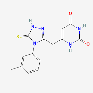6-[[4-(3-methylphenyl)-5-sulfanylidene-1H-1,2,4-triazol-3-yl]methyl]-1H-pyrimidine-2,4-dione