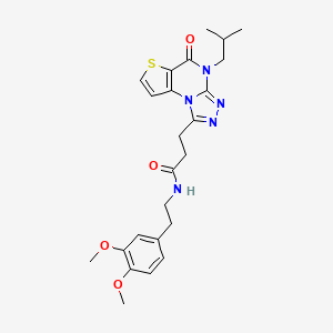 molecular formula C24H29N5O4S B2804016 N-(3,4-dimethoxyphenethyl)-3-(4-isobutyl-5-oxo-4,5-dihydrothieno[2,3-e][1,2,4]triazolo[4,3-a]pyrimidin-1-yl)propanamide CAS No. 1189702-23-5