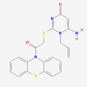 molecular formula C21H18N4O2S2 B280402 1-allyl-6-amino-2-{[2-oxo-2-(10H-phenothiazin-10-yl)ethyl]sulfanyl}-4(1H)-pyrimidinone 