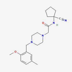 molecular formula C21H30N4O2 B2804024 N-(1-氰基环戊基)-2-[4-[(2-甲氧基-5-甲基苯基)甲基]哌嗪-1-基]乙酰胺 CAS No. 1197523-42-4