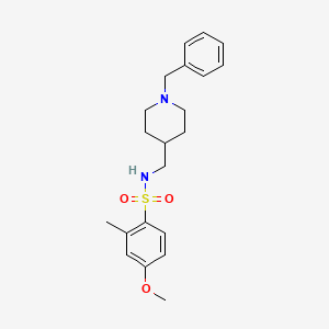 molecular formula C21H28N2O3S B2804038 N-((1-benzylpiperidin-4-yl)methyl)-4-methoxy-2-methylbenzenesulfonamide CAS No. 953154-86-4