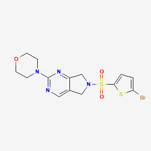 molecular formula C14H15BrN4O3S2 B2804039 4-(6-((5-溴噻吩-2-基)磺酰)-6,7-二氢-5H-吡咯并[3,4-d]嘧啶-2-基)吗啉 CAS No. 2034614-31-6