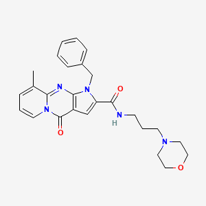 molecular formula C26H29N5O3 B2804040 1-benzyl-9-methyl-N-(3-morpholinopropyl)-4-oxo-1,4-dihydropyrido[1,2-a]pyrrolo[2,3-d]pyrimidine-2-carboxamide CAS No. 896831-72-4