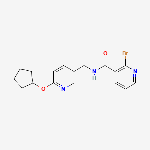 2-bromo-N-{[6-(cyclopentyloxy)pyridin-3-yl]methyl}pyridine-3-carboxamide