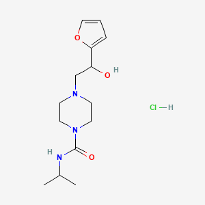 molecular formula C14H24ClN3O3 B2804042 4-(2-(furan-2-yl)-2-hydroxyethyl)-N-isopropylpiperazine-1-carboxamide hydrochloride CAS No. 1396884-18-6