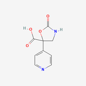 molecular formula C9H8N2O4 B2804044 2-Oxo-5-pyridin-4-yl-1,3-oxazolidine-5-carboxylic acid CAS No. 2248399-88-2