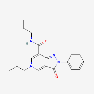 molecular formula C19H20N4O2 B2804047 N-allyl-3-oxo-2-phenyl-5-propyl-3,5-dihydro-2H-pyrazolo[4,3-c]pyridine-7-carboxamide CAS No. 923184-41-2