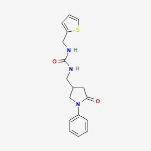 1-((5-Oxo-1-phenylpyrrolidin-3-yl)methyl)-3-(thiophen-2-ylmethyl)urea